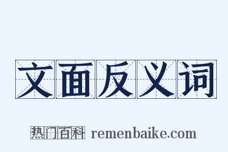 文面反义词是什么意思的图片